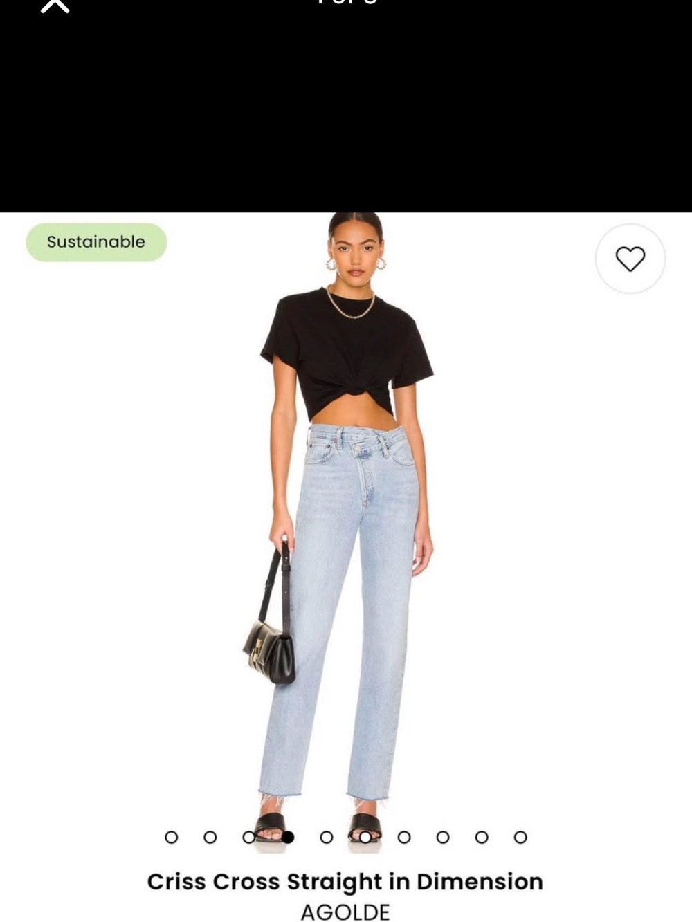 AGOLDE Light Blue Criss-Cross Waist Straight Leg Jeans - Women's